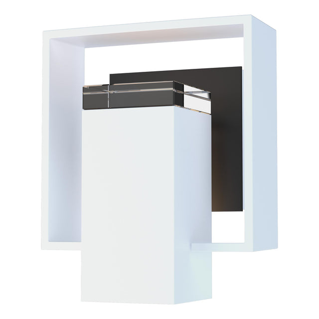 Hubbardton Forge 2018 Coastal White Coastal Oil Rubbed Bronze Clear Glass (ZM) Shadow Box Small Outdoor Sconce