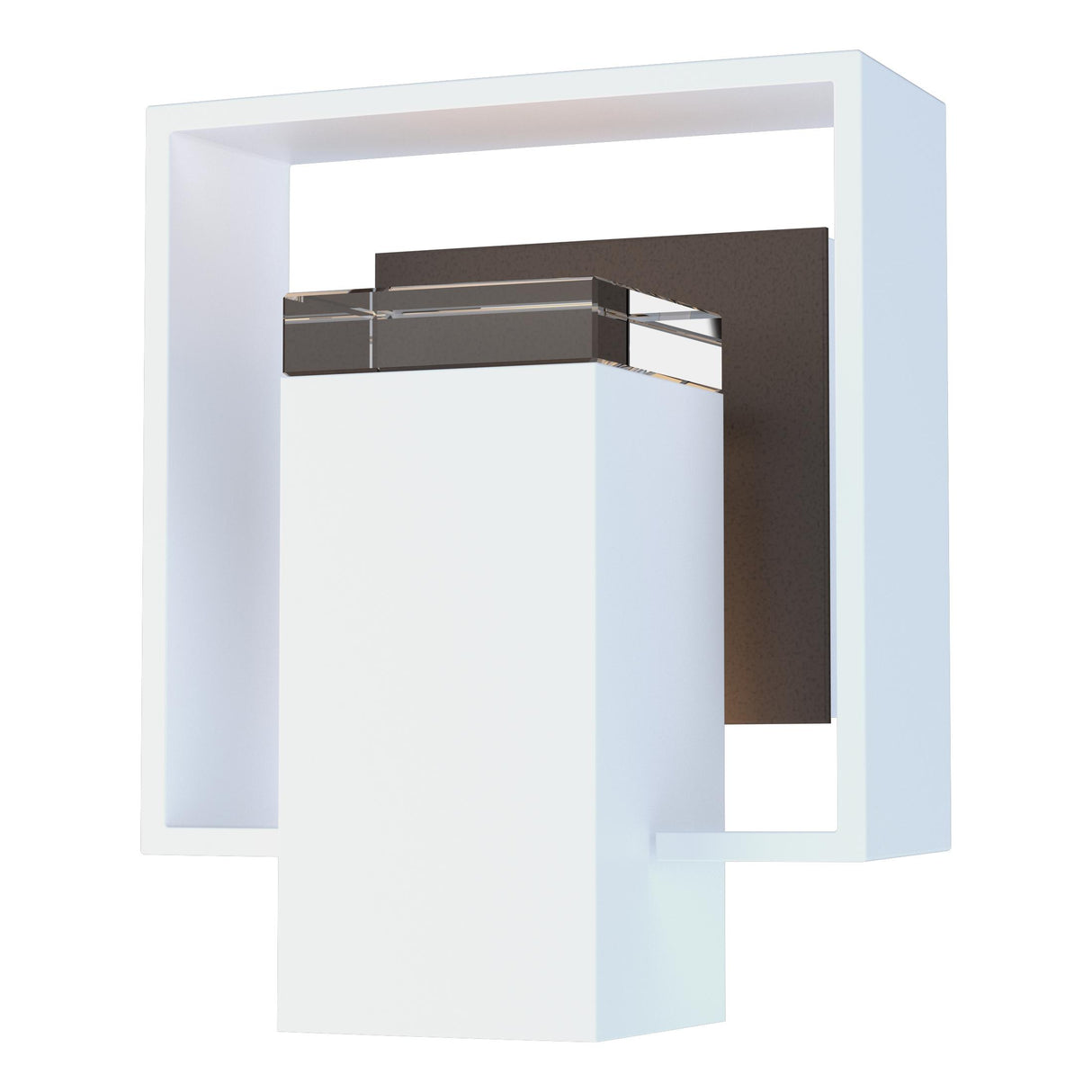 Hubbardton Forge 2018 Coastal White Coastal Bronze Clear Glass (ZM) Shadow Box Small Outdoor Sconce