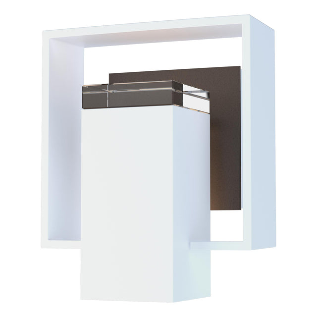 Hubbardton Forge 2018 Coastal White Coastal Bronze Clear Glass (ZM) Shadow Box Small Outdoor Sconce