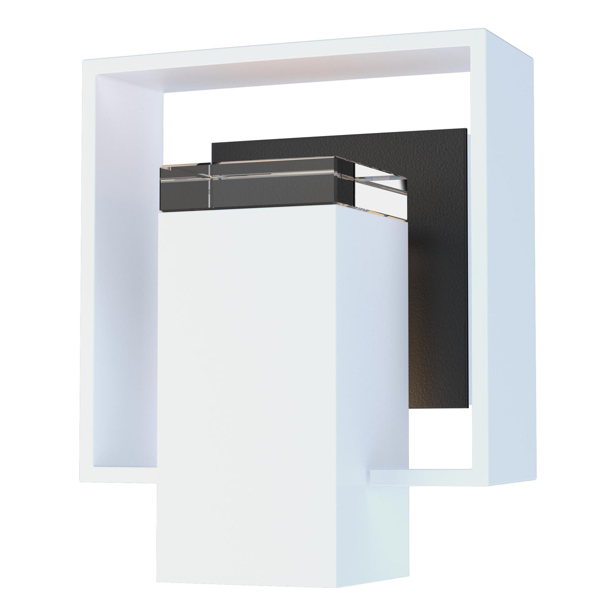 Hubbardton Forge 2018 Coastal White Coastal Black Clear Glass (ZM) Shadow Box Small Outdoor Sconce