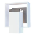 Hubbardton Forge 2018 Coastal White Coastal Burnished Steel Clear Glass (ZM) Shadow Box Small Outdoor Sconce