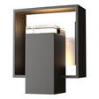 Hubbardton Forge 2018 Coastal Oil Rubbed Bronze Coastal White Clear Glass (ZM) Shadow Box Small Outdoor Sconce