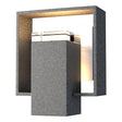 Hubbardton Forge 2018 Coastal Natural Iron Coastal White Clear Glass (ZM) Shadow Box Small Outdoor Sconce