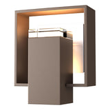 Hubbardton Forge 2018 Coastal Bronze Coastal White Clear Glass (ZM) Shadow Box Small Outdoor Sconce