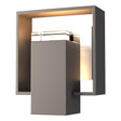 Hubbardton Forge 2018 Coastal Dark Smoke Coastal White Clear Glass (ZM) Shadow Box Small Outdoor Sconce