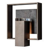 Hubbardton Forge 2024 Oil Rubbed Bronze Slate Clear Glass (ZM) Shadow Box Medium w/Slate Outdoor Sconce