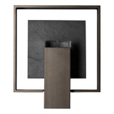Hubbardton Forge 2024 Oil Rubbed Bronze Slate Clear Glass (ZM) Shadow Box Medium w/Slate Outdoor Sconce