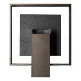 Hubbardton Forge 2024 Oil Rubbed Bronze Slate Clear Glass (ZM) Shadow Box Medium w/Slate Outdoor Sconce