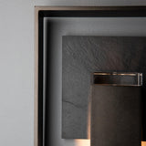 Hubbardton Forge 2024 Oil Rubbed Bronze Slate Clear Glass (ZM) Shadow Box Medium w/Slate Outdoor Sconce