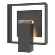Hubbardton Forge 2024 Natural Iron Slate Clear Glass (ZM) Shadow Box Medium w/Slate Outdoor Sconce