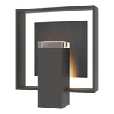 Hubbardton Forge 2024 Natural Iron Slate Clear Glass (ZM) Shadow Box Medium w/Slate Outdoor Sconce