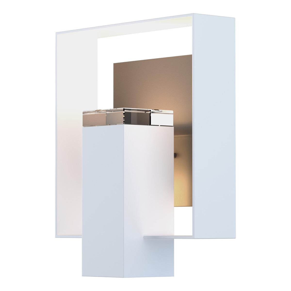 Hubbardton Forge 2018 Coastal White Coastal Dark Smoke Clear Glass (ZM) Shadow Box Outdoor Sconce