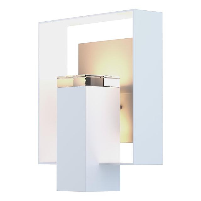 Hubbardton Forge 2018 Coastal White Coastal Burnished Steel Clear Glass (ZM) Shadow Box Outdoor Sconce