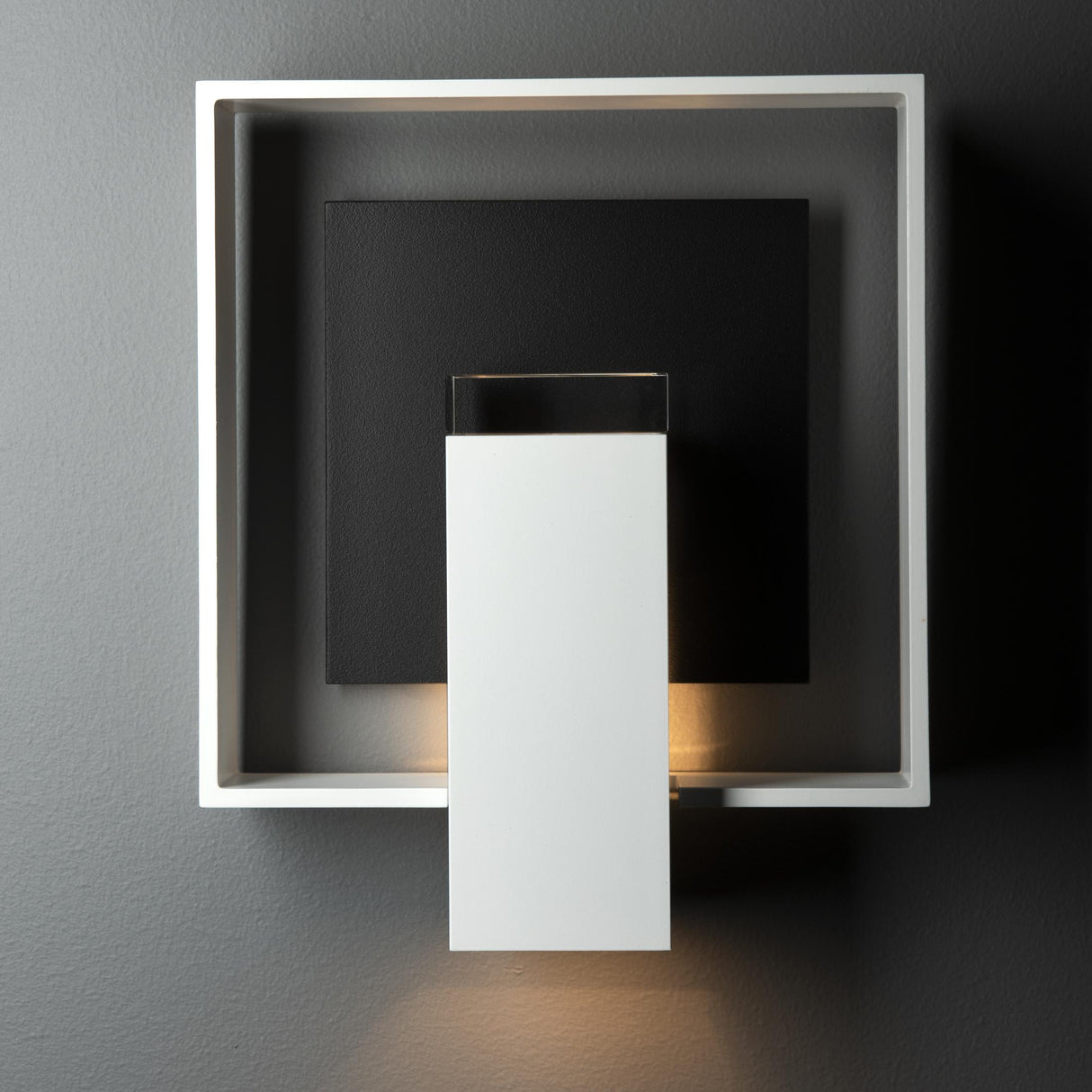 Hubbardton Forge 2018 Coastal White Coastal Black Clear Glass (ZM) Shadow Box Outdoor Sconce