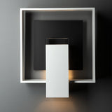 Hubbardton Forge 2018 Coastal White Coastal Black Clear Glass (ZM) Shadow Box Outdoor Sconce
