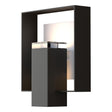 Hubbardton Forge 2018 Coastal Oil Rubbed Bronze Coastal White Clear Glass (ZM) Shadow Box Outdoor Sconce