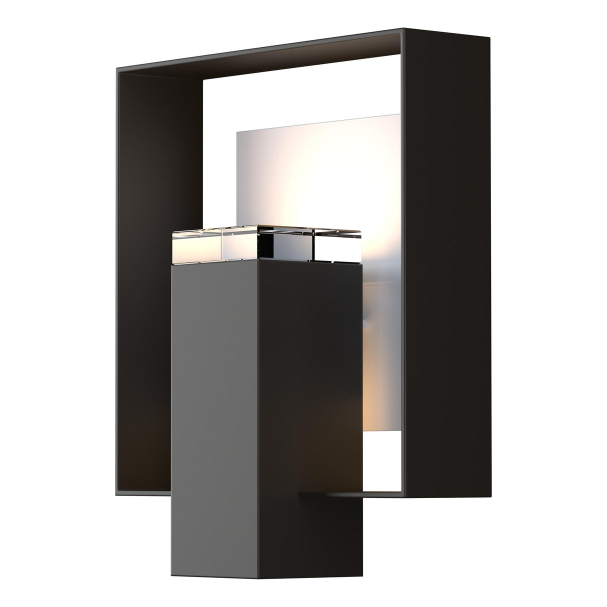 Hubbardton Forge 2018 Coastal Oil Rubbed Bronze Coastal White Clear Glass (ZM) Shadow Box Outdoor Sconce