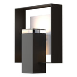 Hubbardton Forge 2018 Coastal Oil Rubbed Bronze Coastal White Clear Glass (ZM) Shadow Box Outdoor Sconce