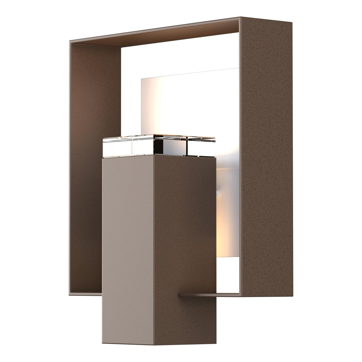 Hubbardton Forge 2018 Coastal Bronze Coastal White Clear Glass (ZM) Shadow Box Outdoor Sconce