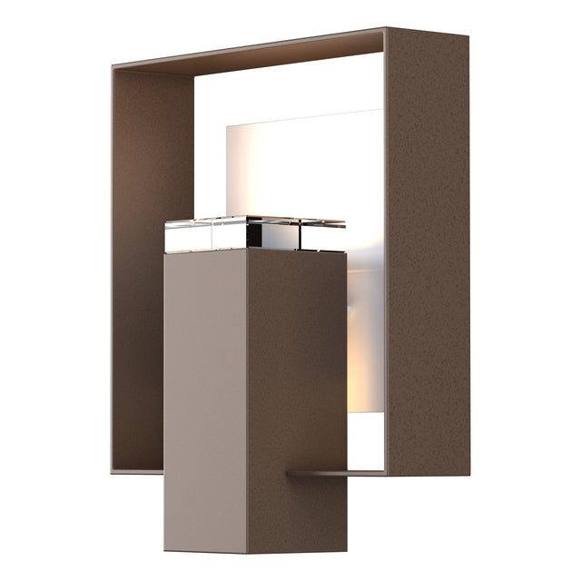 Hubbardton Forge 2018 Coastal Bronze Coastal White Clear Glass (ZM) Shadow Box Outdoor Sconce