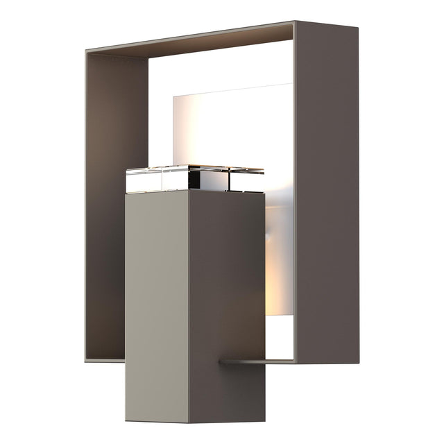 Hubbardton Forge 2018 Coastal Dark Smoke Coastal White Clear Glass (ZM) Shadow Box Outdoor Sconce