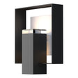 Hubbardton Forge 2018 Coastal Black Coastal White Clear Glass (ZM) Shadow Box Outdoor Sconce