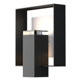 Hubbardton Forge 2018 Coastal Black Coastal White Clear Glass (ZM) Shadow Box Outdoor Sconce