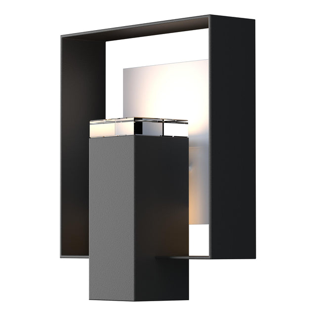 Hubbardton Forge 2018 Coastal Black Coastal White Clear Glass (ZM) Shadow Box Outdoor Sconce