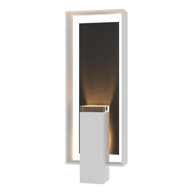 Hubbardton Forge 2024 Coastal White Slate Clear Glass (ZM) Shadow Box Large w/Slate Outdoor Sconce