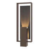 Hubbardton Forge 2024 Coastal Bronze Slate Clear Glass (ZM) Shadow Box Large w/Slate Outdoor Sconce