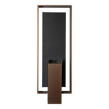 Hubbardton Forge 2024 Coastal Bronze Slate Clear Glass (ZM) Shadow Box Large w/Slate Outdoor Sconce