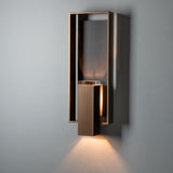 Hubbardton Forge 2024 Coastal Bronze Slate Clear Glass (ZM) Shadow Box Large w/Slate Outdoor Sconce