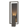 Hubbardton Forge 2024 Coastal Dark Smoke Slate Clear Glass (ZM) Shadow Box Large w/Slate Outdoor Sconce