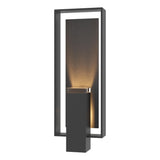 Hubbardton Forge 2024 Coastal Black Slate Clear Glass (ZM) Shadow Box Large w/Slate Outdoor Sconce