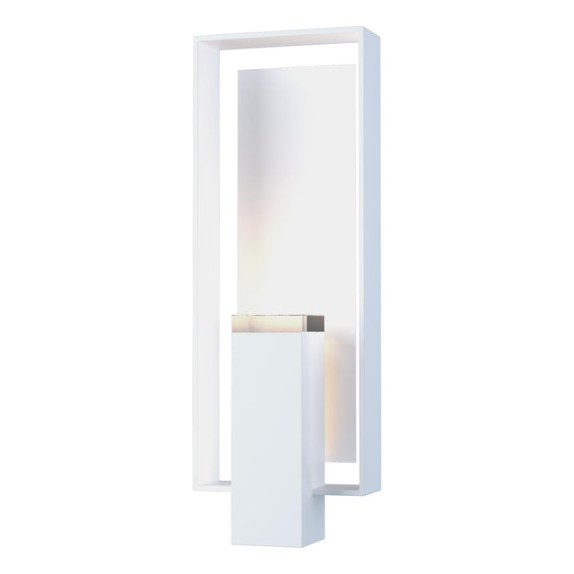 Hubbardton Forge 2018 Coastal White Coastal White Clear Glass (ZM) Shadow Box Large Outdoor Sconce