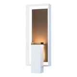 Hubbardton Forge 2018 Coastal White Coastal Dark Smoke Clear Glass (ZM) Shadow Box Large Outdoor Sconce