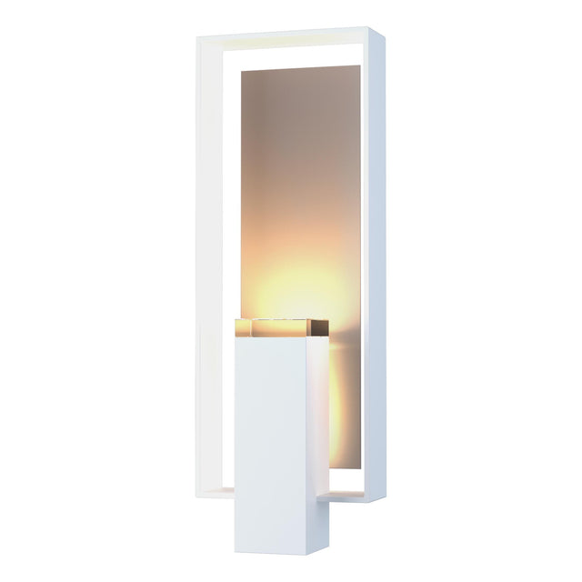 Hubbardton Forge 2018 Coastal White Coastal Burnished Steel Clear Glass (ZM) Shadow Box Large Outdoor Sconce