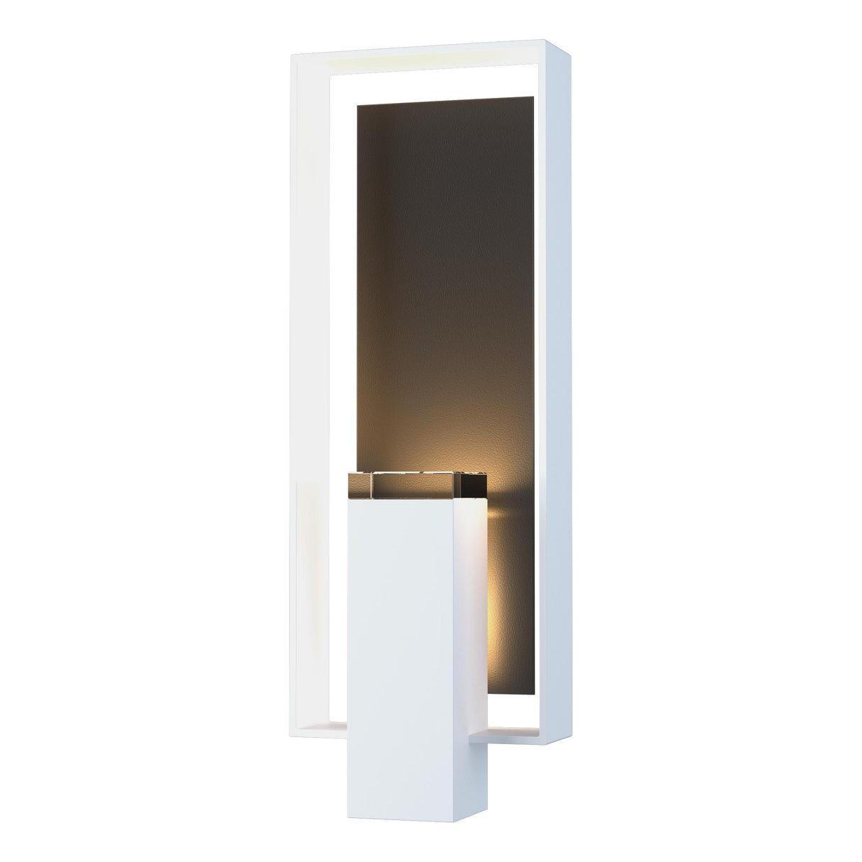 Hubbardton Forge 2018 Coastal White Coastal Black Clear Glass (ZM) Shadow Box Large Outdoor Sconce