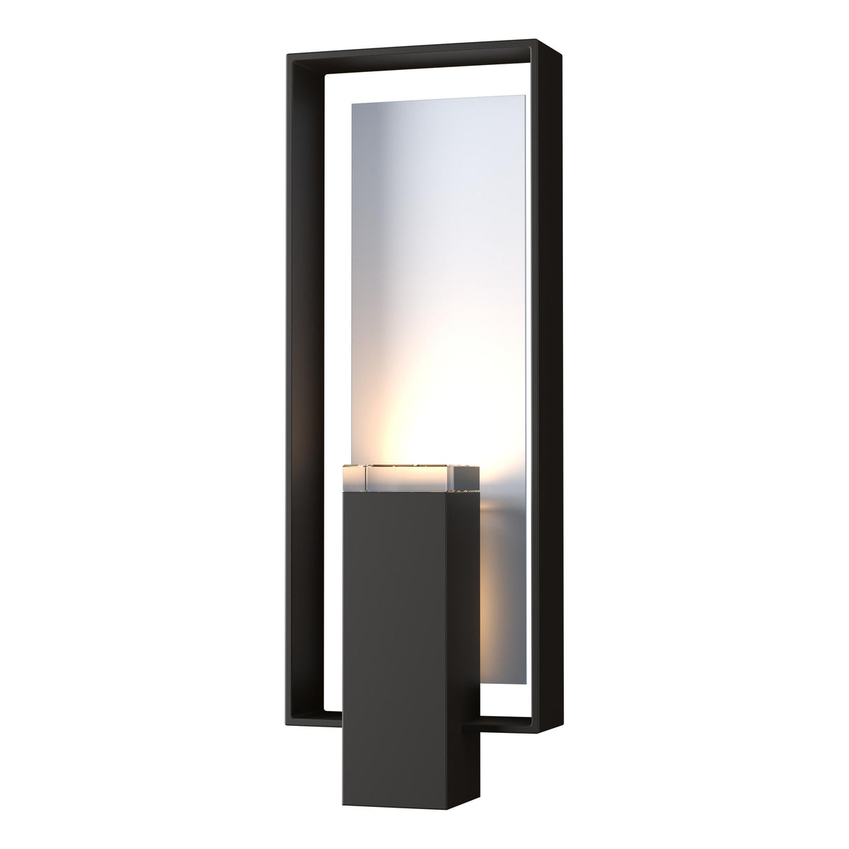 Hubbardton Forge 2018 Coastal Oil Rubbed Bronze Coastal White Clear Glass (ZM) Shadow Box Large Outdoor Sconce