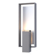 Hubbardton Forge 2018 Coastal Burnished Steel Coastal White Clear Glass (ZM) Shadow Box Large Outdoor Sconce