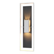 Hubbardton Forge 2024 Coastal White Slate Clear Glass (ZM) Shadow Box Tall w/Slate Outdoor Sconce