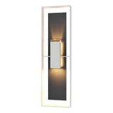 Hubbardton Forge 2024 Coastal White Slate Clear Glass (ZM) Shadow Box Tall w/Slate Outdoor Sconce