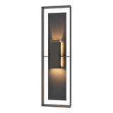 Hubbardton Forge 2024 Oil Rubbed Bronze Slate Clear Glass (ZM) Shadow Box Tall w/Slate Outdoor Sconce