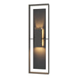 Hubbardton Forge 2024 Natural Iron Slate Clear Glass (ZM) Shadow Box Tall w/Slate Outdoor Sconce