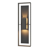 Hubbardton Forge 2024 Natural Iron Slate Clear Glass (ZM) Shadow Box Tall w/Slate Outdoor Sconce