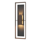 Hubbardton Forge 2024 Coastal Bronze Slate Clear Glass (ZM) Shadow Box Tall w/Slate Outdoor Sconce