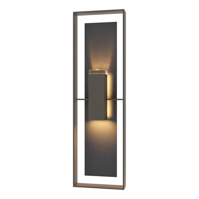 Hubbardton Forge 2024 Coastal Dark Smoke Slate Clear Glass (ZM) Shadow Box Tall w/Slate Outdoor Sconce