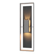 Hubbardton Forge 2024 Coastal Burnished Steel Slate Clear Glass (ZM) Shadow Box Tall w/Slate Outdoor Sconce