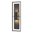 Hubbardton Forge 2024 Coastal Black Slate Clear Glass (ZM) Shadow Box Tall w/Slate Outdoor Sconce