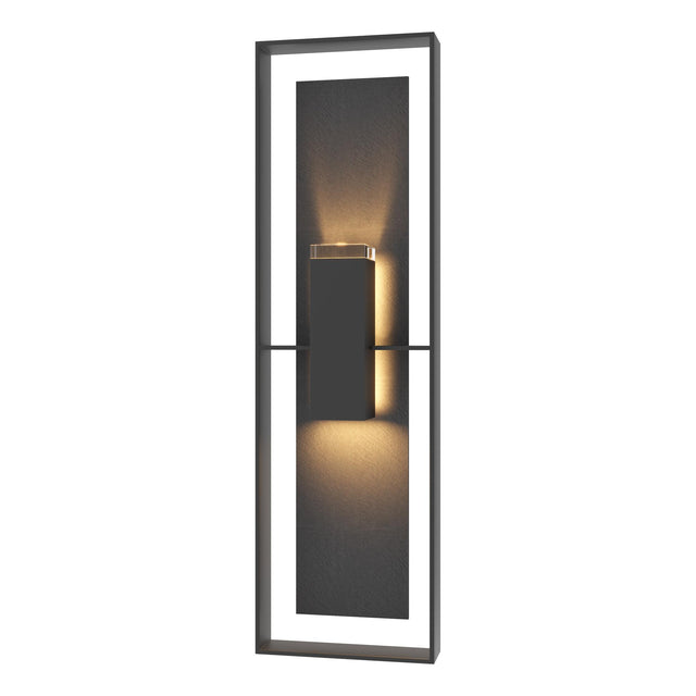 Hubbardton Forge 2024 Coastal Black Slate Clear Glass (ZM) Shadow Box Tall w/Slate Outdoor Sconce